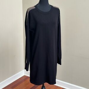 Calvin Klein Gold Studded Sleeve Sweater Dress